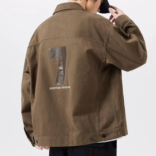 Brown Denim Jacket for Men - Trendy Autumn Style