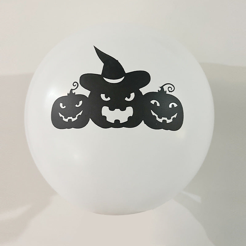 Halloween Skull Black Balloons (Set of Halloween Balloons)